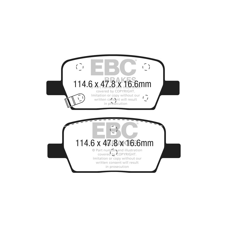 EBC PD03KR959 Cadillac XT5 Yellowstuff Rear Brake Pad & Plain Disc Kit 2 | Duco Car Parts UK Car Parts