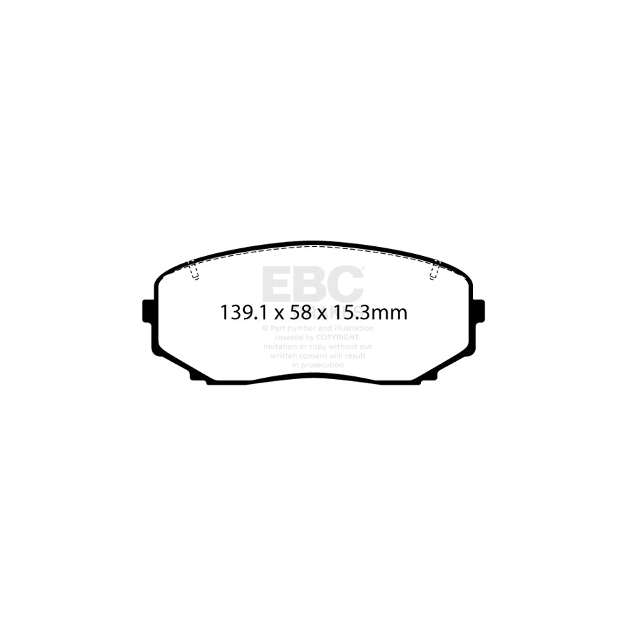 EBC DP62463 Mitsubishi Greenstuff Front Brake Pads (Inc. Eclipse Cross, Outlander, Pajero Sport, Shogun Sport) 2 | Duco Car Parts UK Car Parts