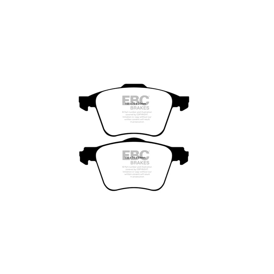 EBC PD03KF1249 Volvo XC90 Yellowstuff Front Brake Pad & Plain Disc Kit - ATE Caliper 2 | Duco Car Parts UK Car Parts