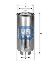 UFI 24.380.00 Fuel Filter For Audi 100