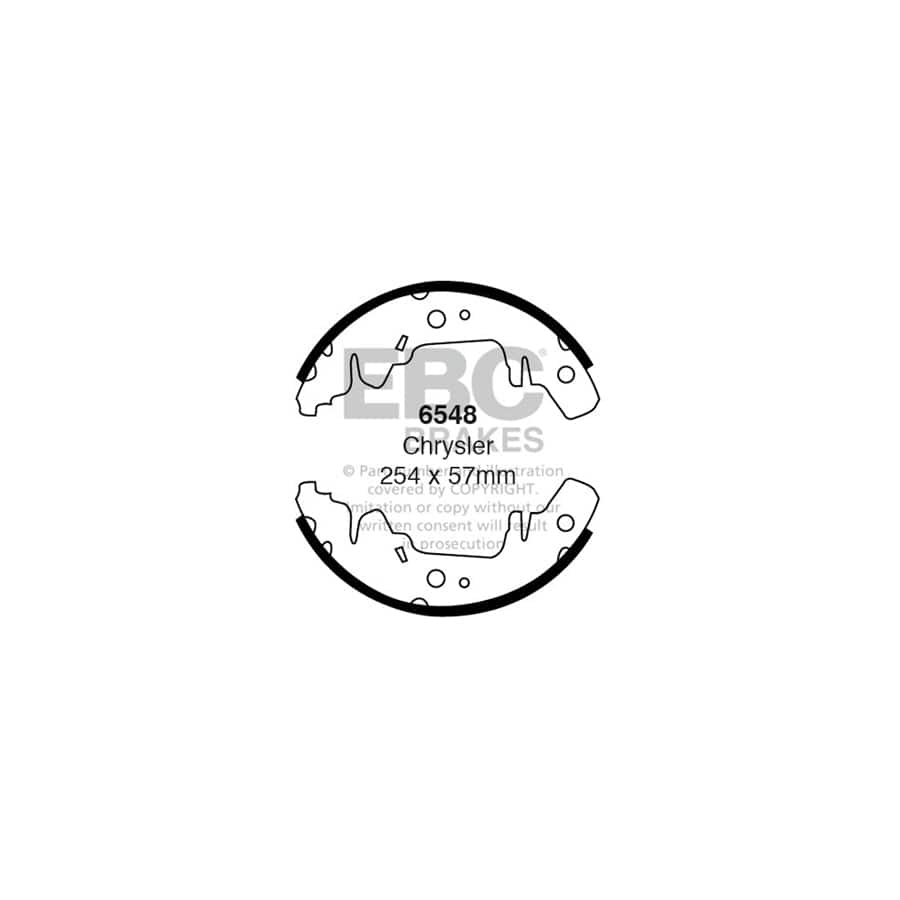 EBC 6548 Chrysler Kia Rear Brake Shoes (Inc. Grand Voyager, Voyager & Carnival) 1 | Duco Car Parts UK Car Parts
