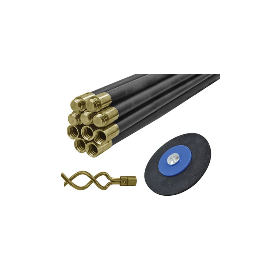 Faithfull FAIDRSET12 Universal Drain Clean Set (10 x Rods Plunger & Worm) | Duco Car Parts UK