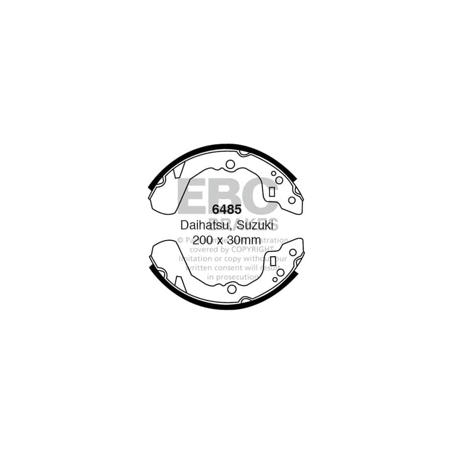 EBC 6485 Daihatsu Subaru Suzuki Tata Rear Brake Shoes 1 | Duco Car Parts UK Car Parts