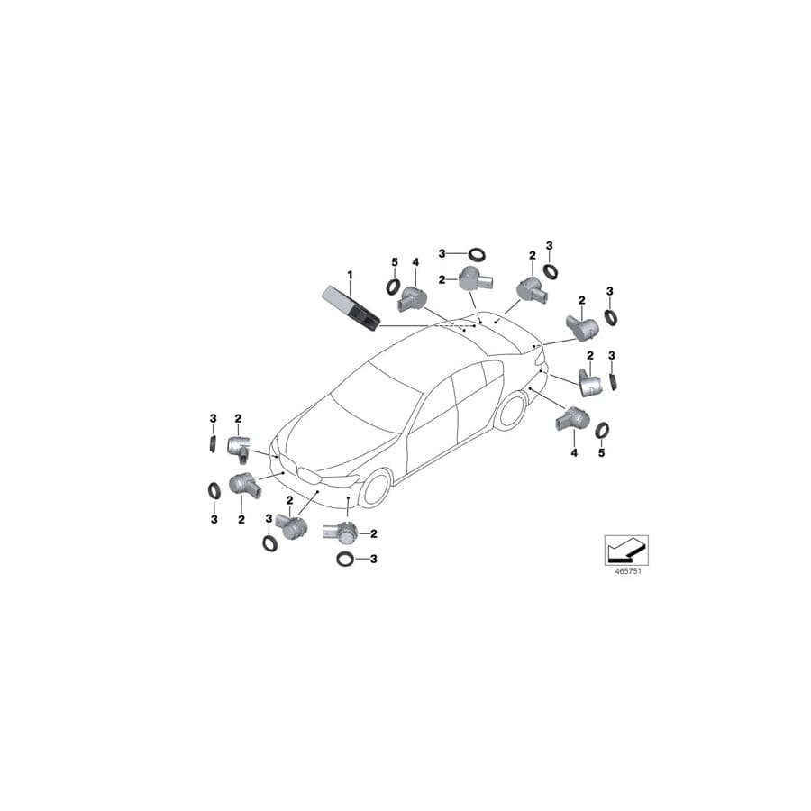 Genuine BMW 66209398992 G11 G32 F48 Ultrasonic Sensor, Jucaro Beige WC2S (Inc. 750i, X1 18d & X1 18i) | Duco Car Parts UK Car Parts