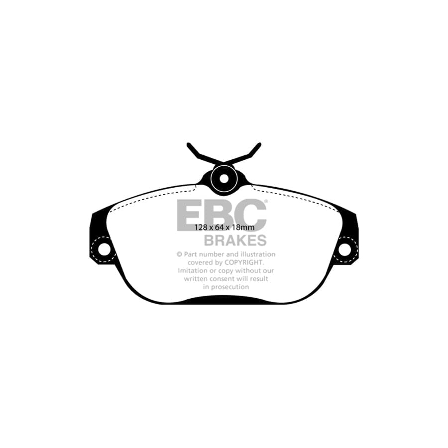 EBC PD03KF1270 Volvo Yellowstuff Front Brake Pad & Plain Disc Kit - ATE/Girling/TRW Caliper (Inc. 740, 940, 960) 2 | Duco Car Parts UK Car Parts