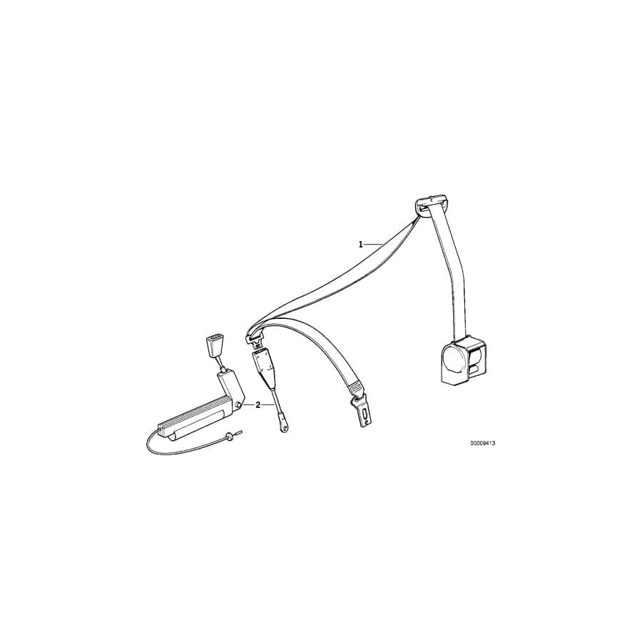 Genuine BMW 72118127712 E34 E32 Lower Belt With Right Belt Tensioner (Inc. 525td, M5 3.6 & 518g) | Duco Car Parts UK Car Parts