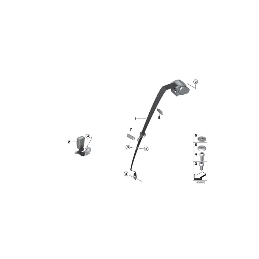 Genuine BMW 72118092861 F87 F22 F32 Upper Belt Rear Left M (Inc. M235iX, 220dX & 435iX) | Duco Car Parts UK Car Parts