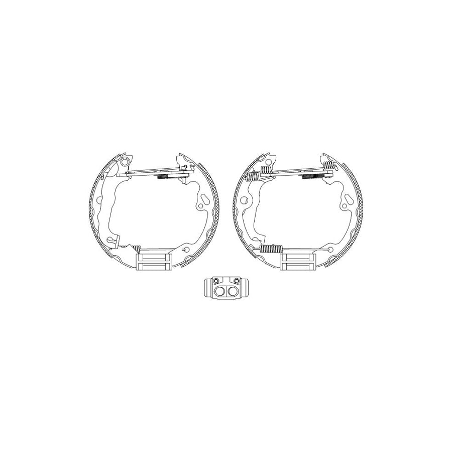 Hella Shoe Kit Pro 8DB 355 005-231 Brake Set, Drum Brakes For Ford Focus