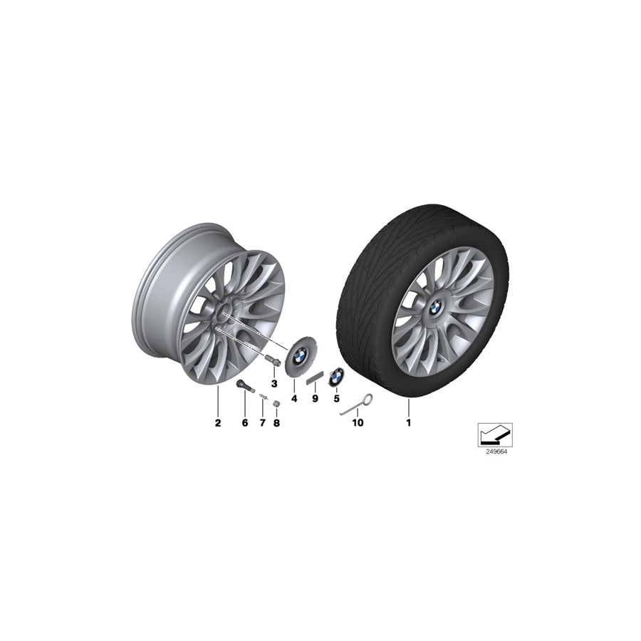 Genuine BMW 36117842656 F13 F10 F11 Light Alloy Rim 8,5JX19 ET:33 (Inc. 640dX, Hybrid 5 & 550i) | Duco Car Parts UK
