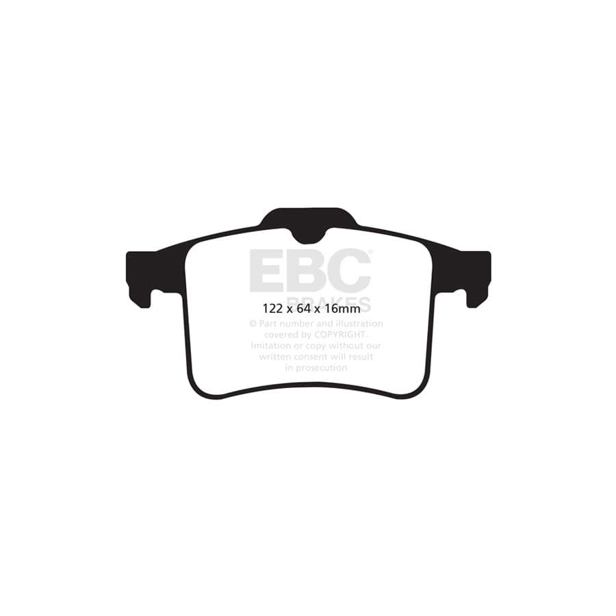 EBC PD02KR215 Jaguar Redstuff Rear Brake Pad & Plain Disc Kit - ATE Caliper 2 | Duco Car Parts UK Car Parts