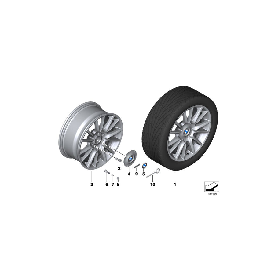 Genuine BMW 36117841224 F01 F04 F02 Light Alloy Rim 81/2JX19 ET:25 (Inc. Hybrid 7L, 750dX & 740dX) | Duco Car Parts UK