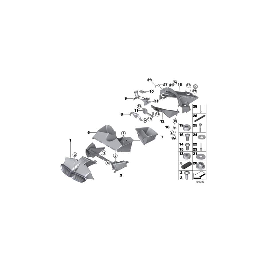 Genuine BMW 51748424967 BMW Exhaust-Air Duct, Upper LINKS/LH (Inc.  & M6 GT3) | Duco Car Parts UK Car Parts