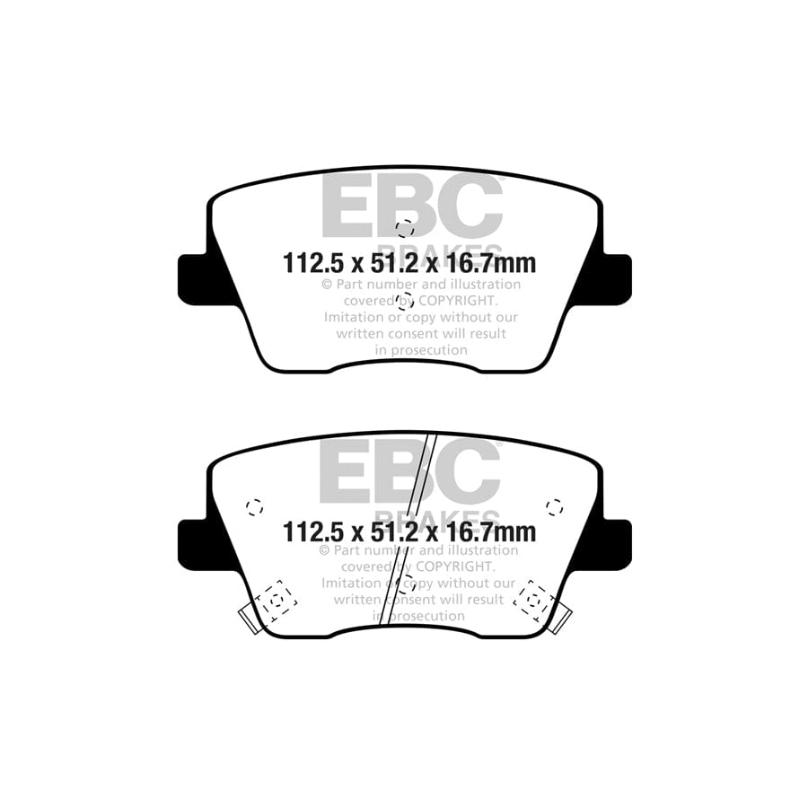 EBC PD03KR1001 Hyundai i-30 N Yellowstuff Rear Brake Pad & Plain Disc Kit 2 | Duco Car Parts UK Car Parts