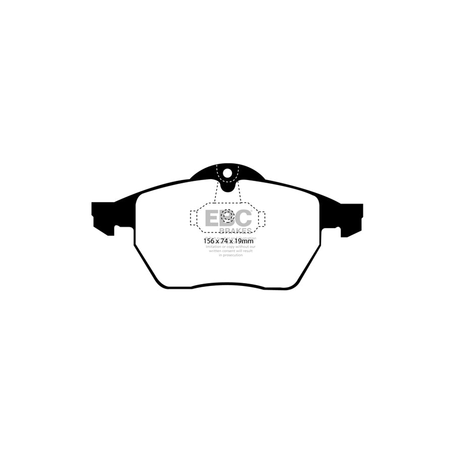 EBC PD07KF185 Opel Saab Vauxhall Redstuff Front Brake Pad & USR Disc Kit - ATE Caliper (Inc. Calibra, 9-5, Vectra) 2 | Duco Car Parts UK Car Parts