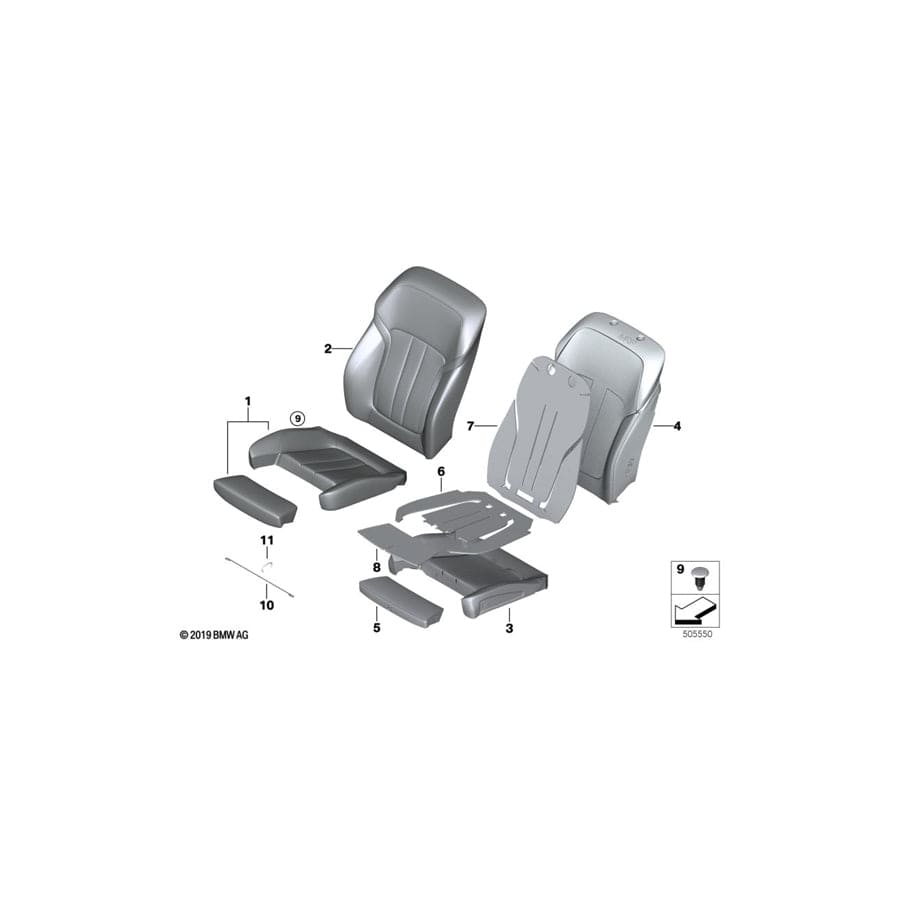Genuine BMW 52107379629 G30 G32 G12 Heater Element, Comfort Seat Perforated CIS (Inc. 530i, 750iX & 530eX) | Duco Car Parts UK Car Parts
