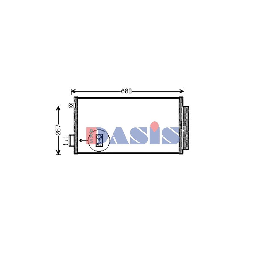 AKS Dasis 082054N Air Conditioning Condenser For Fiat 500L (351, 352) | Duco Car Parts UK