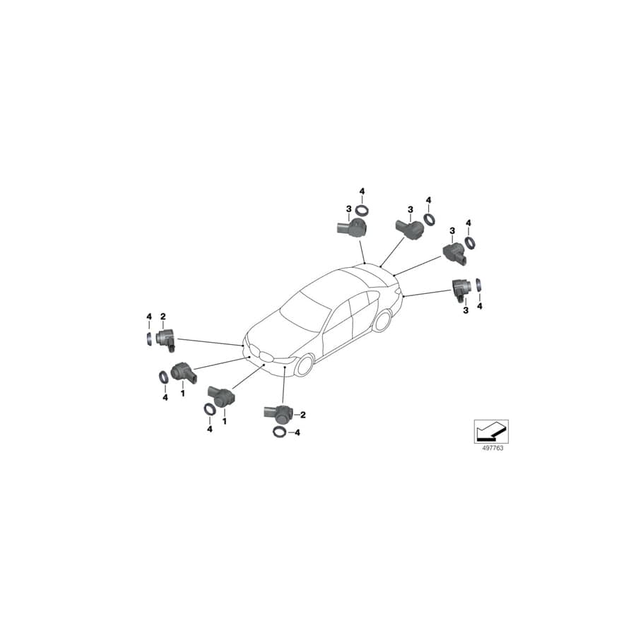 Genuine BMW 66209459562 G20 G21 Ultrasonic Sensor, Citrin Black Ii Met. WC49 (Inc. 320i, 330dX & 318d) | Duco Car Parts UK Car Parts
