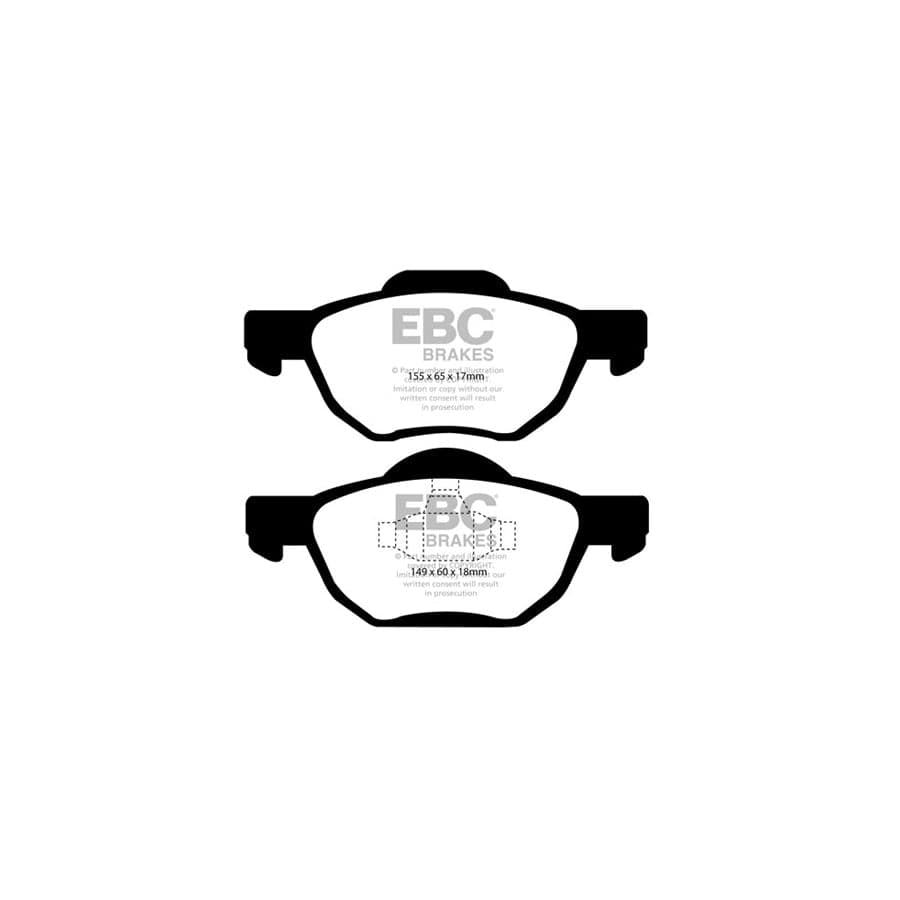 EBC DP21525 Honda Accord Greenstuff Front Brake Pads - Girling/TRW/Akebono Caliper 2 | Duco Car Parts UK Car Parts
