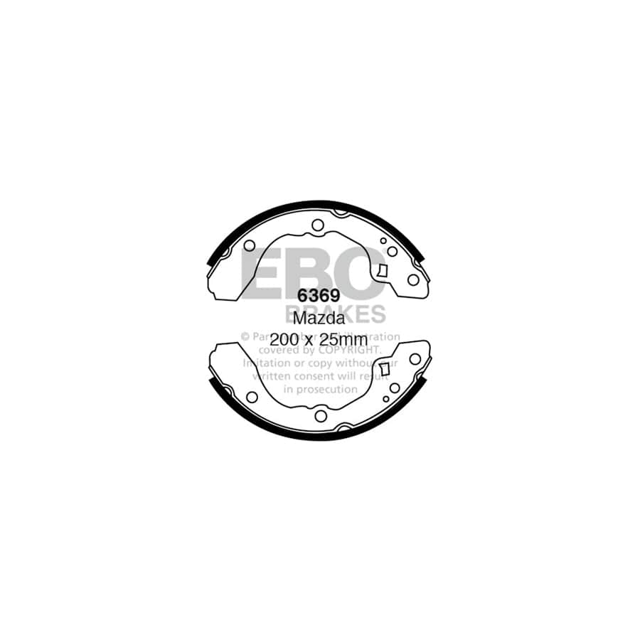 EBC 6369 Mazda Rear Brake Shoes (Inc. Mazda 626 & Capella) 1 | Duco Car Parts UK Car Parts