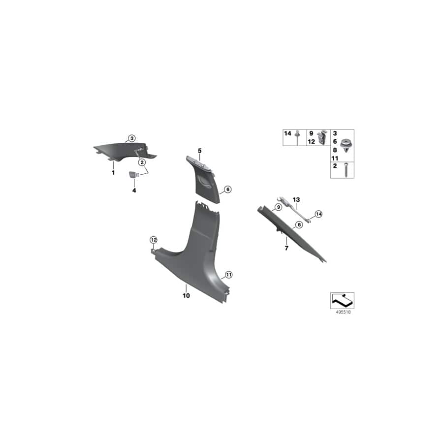 Genuine BMW 51437481638 G20 G21 Cover, B-Column Bottom Right SCHWARZ (Inc. 320iX, M340iX & 318d) | Duco Car Parts UK Car Parts