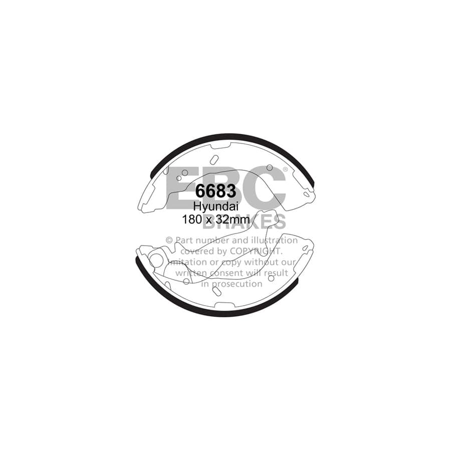 EBC 6683 Hyundai Getz Rear Brake Shoes 1 | Duco Car Parts UK Car Parts