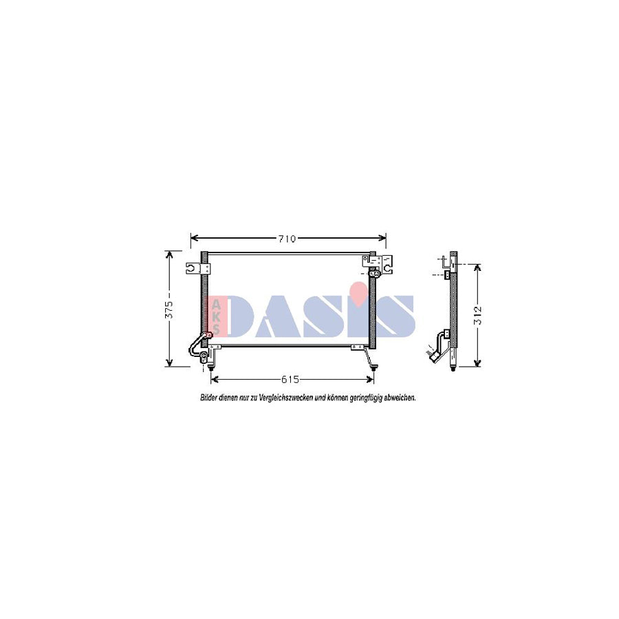AKS Dasis 142000N Air Conditioning Condenser For Mitsubishi Pajero / Shogun II (V20) | Duco Car Parts UK