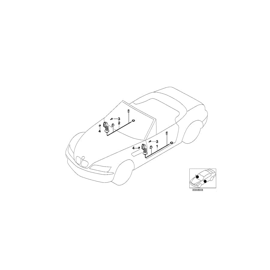 Genuine BMW 61128401347 E36 Wiring Co-Drivers Side (Inc. Z3 2.0, Z3 1.9 & Z3 1.8) | Duco Car Parts UK Car Parts