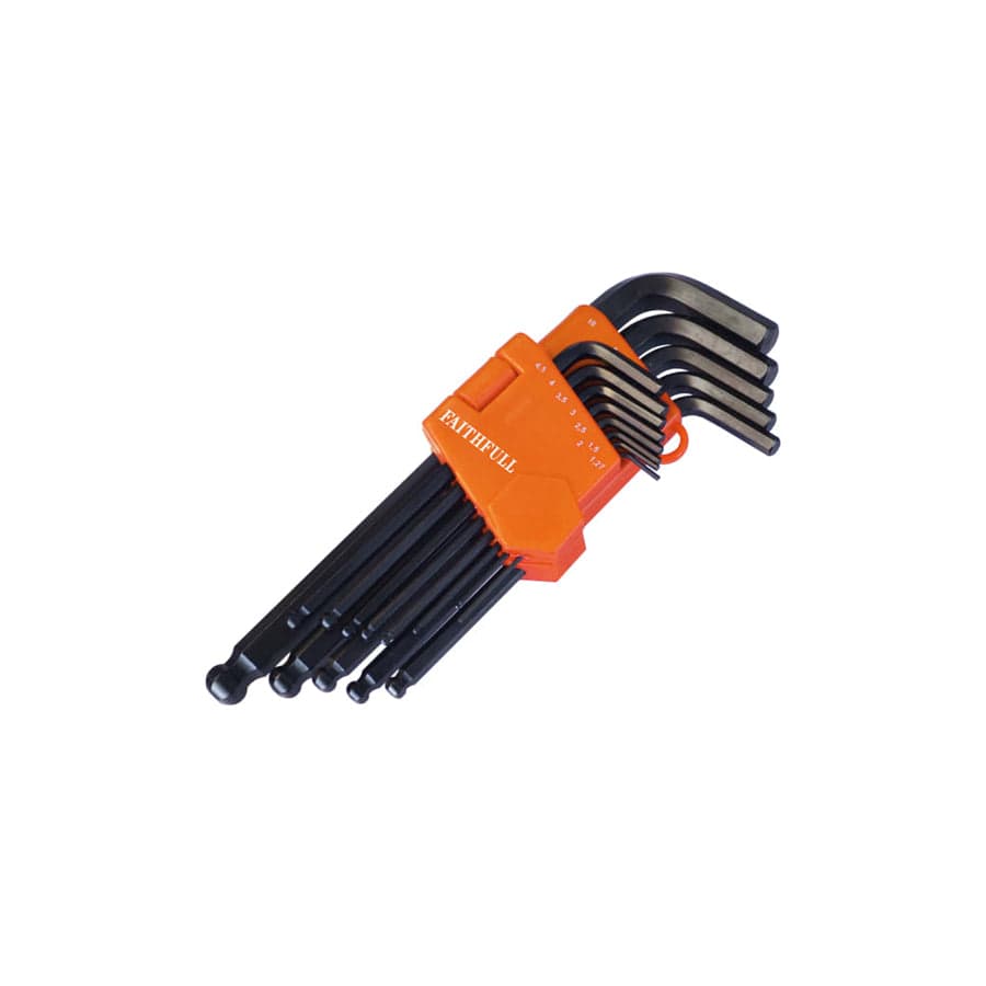 Faithfull FAIHKS13MLB Metric Ball End Long Arm Hexagon Key Set, 13 Piece | Duco Car Parts UK