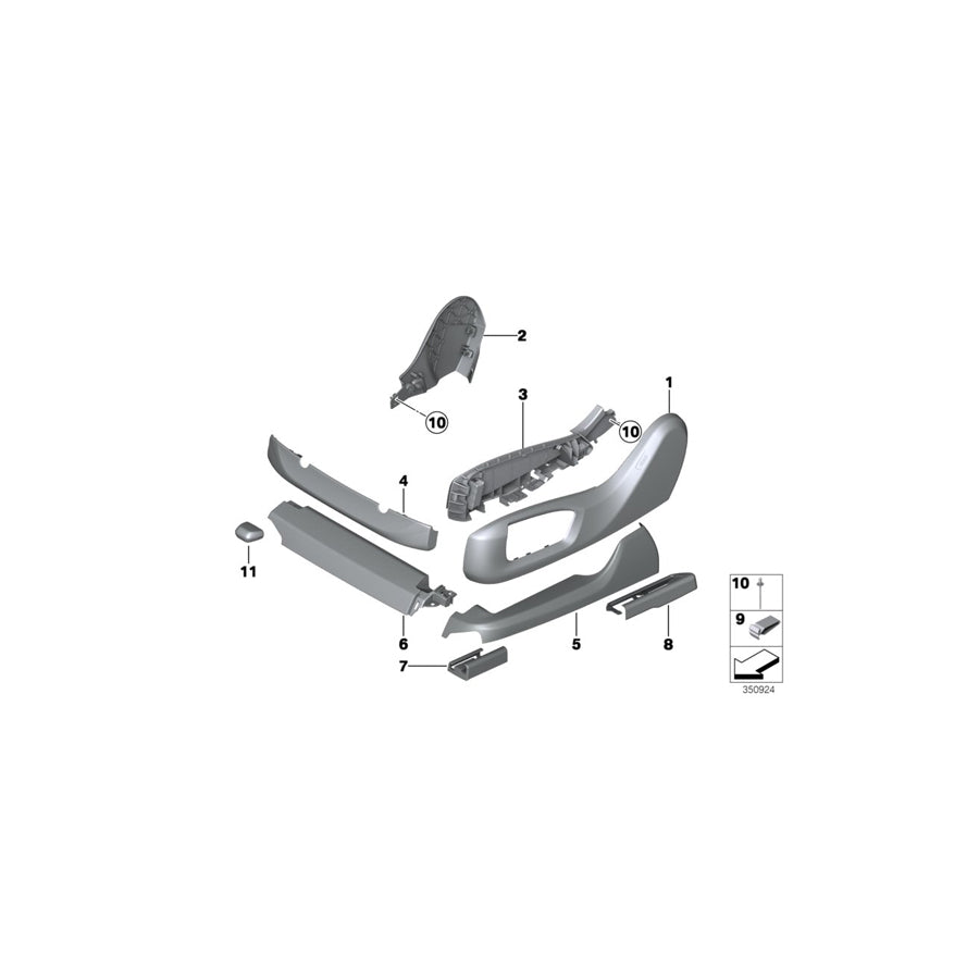 Genuine BMW 52107340338 F03 F11 F02 Cover, Seat Rail, Front Right VENETOBEIGE (Inc. Hybrid 7, 750LiX & 730Li) | Duco Car Parts UK