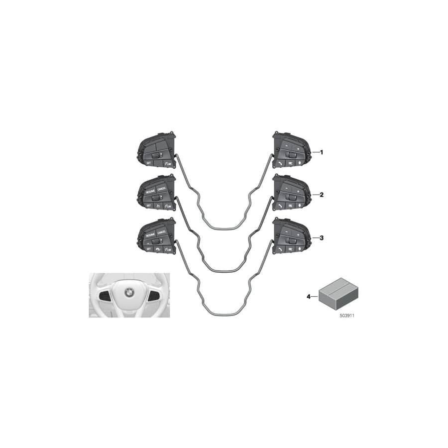 Genuine BMW 61319461225 F44 F93 G14 Switch, Multifunct. Steering Wheel (Inc. X5 50iX, 330iX & 320i) | Duco Car Parts UK Car Parts