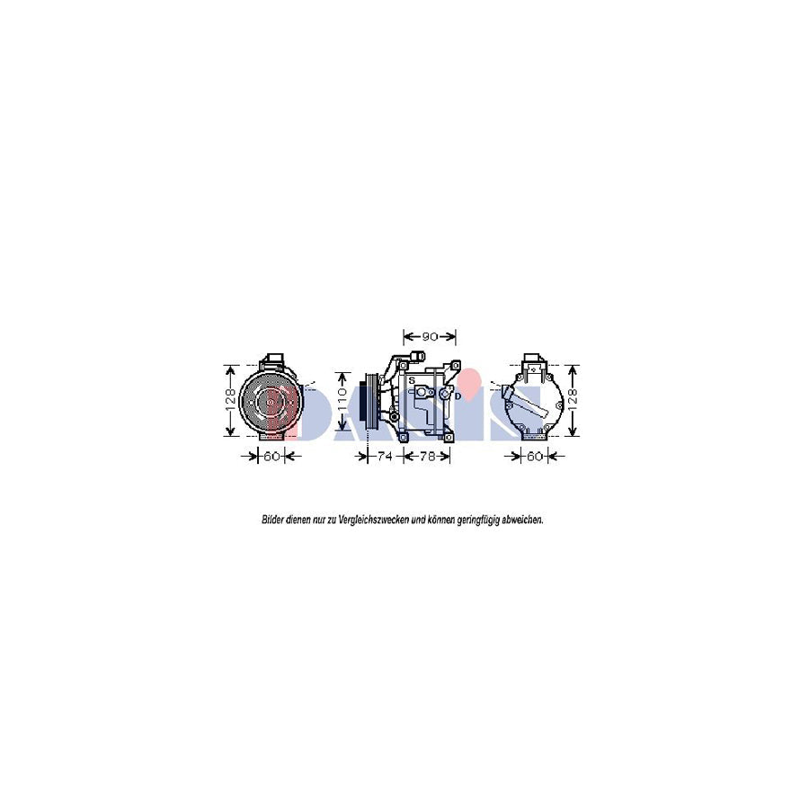 AKS Dasis 851002N Compressor, Air Conditioning For Toyota Yaris | Duco Car Parts UK