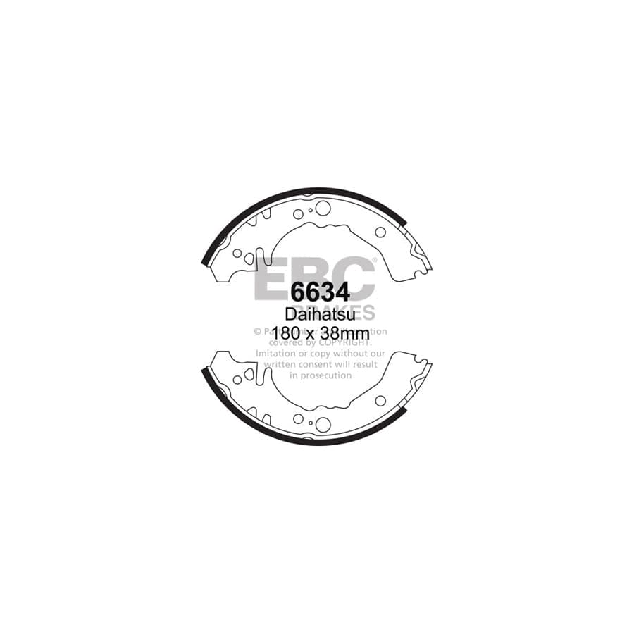 EBC 6634 Daihatsu Rear Brake Shoes (Inc. Copen & YRV) 1 | Duco Car Parts UK Car Parts
