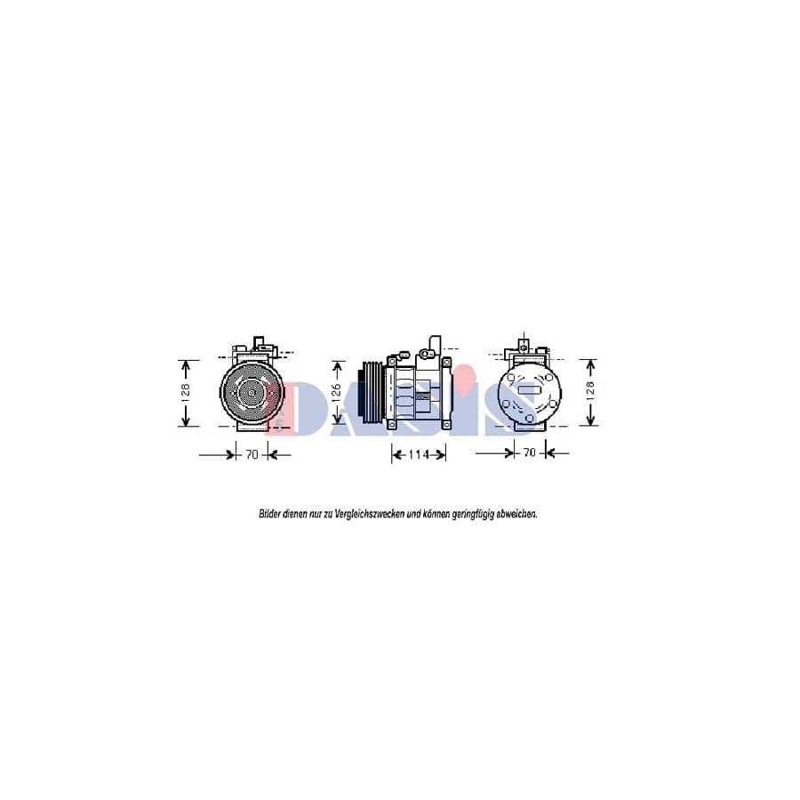 AKS Dasis 851005N Compressor, Air Conditioning For Chrysler Voyager / Grand Voyager III (Gs) | Duco Car Parts UK