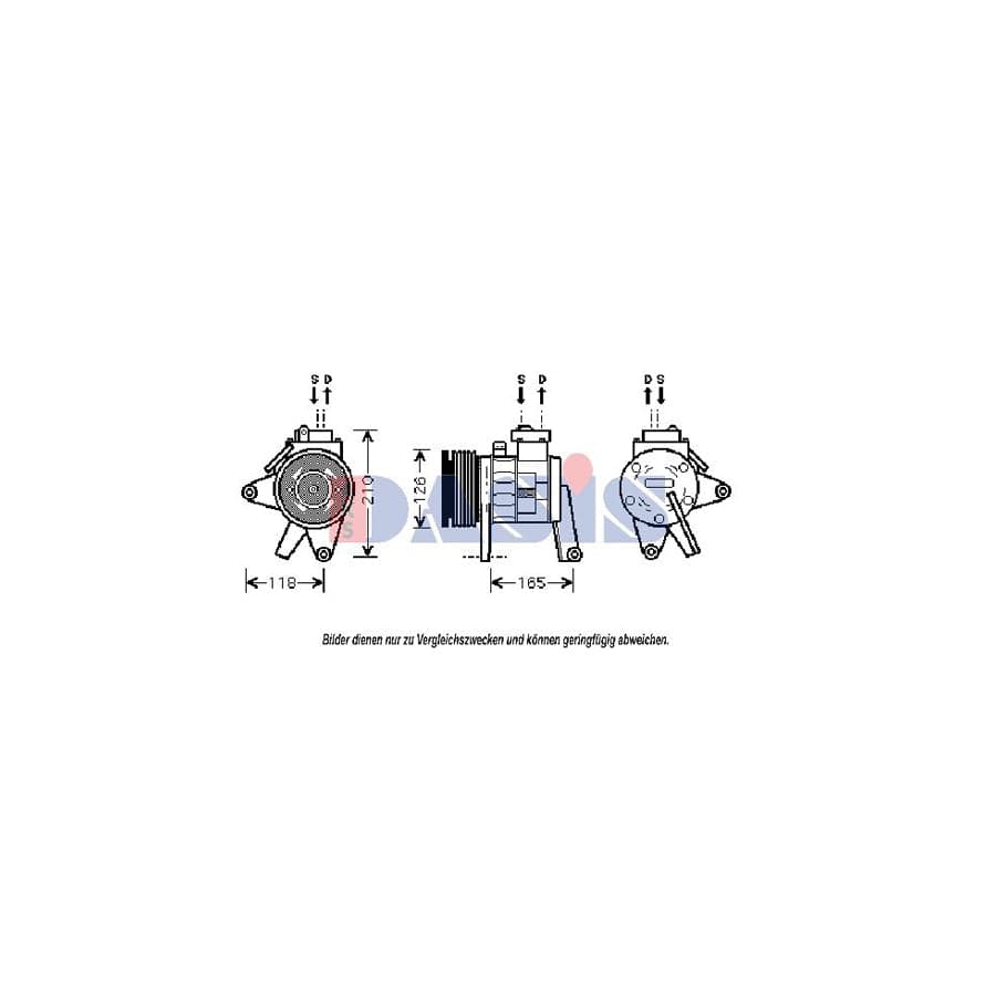 AKS Dasis 851007N Compressor, Air Conditioning For Chrysler Voyager / Grand Voyager III (Gs) | Duco Car Parts UK