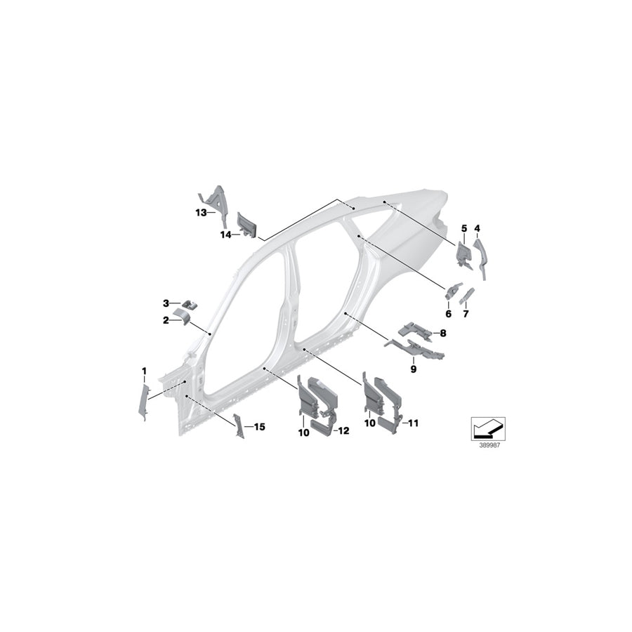 Genuine BMW 41007319517 Molded Part, B-Pillar, Outer Rear Left (Inc. 430d, 420i & 418d) | Duco Car Parts UK