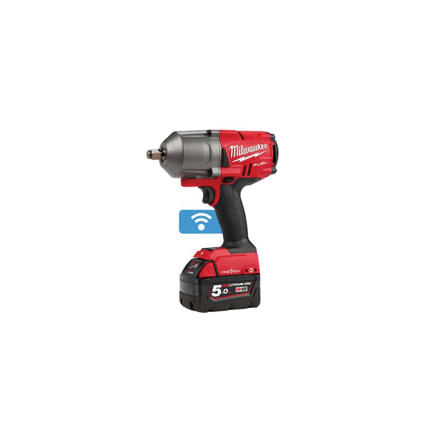Milwaukee Power Tools MILM18OFWF12 M18 ONEFHIWF12-502X FUEL ONE-KEY 1/2in Impact Wrench 18V 2 x 5.0Ah Li-ion | Duco Car Parts UK