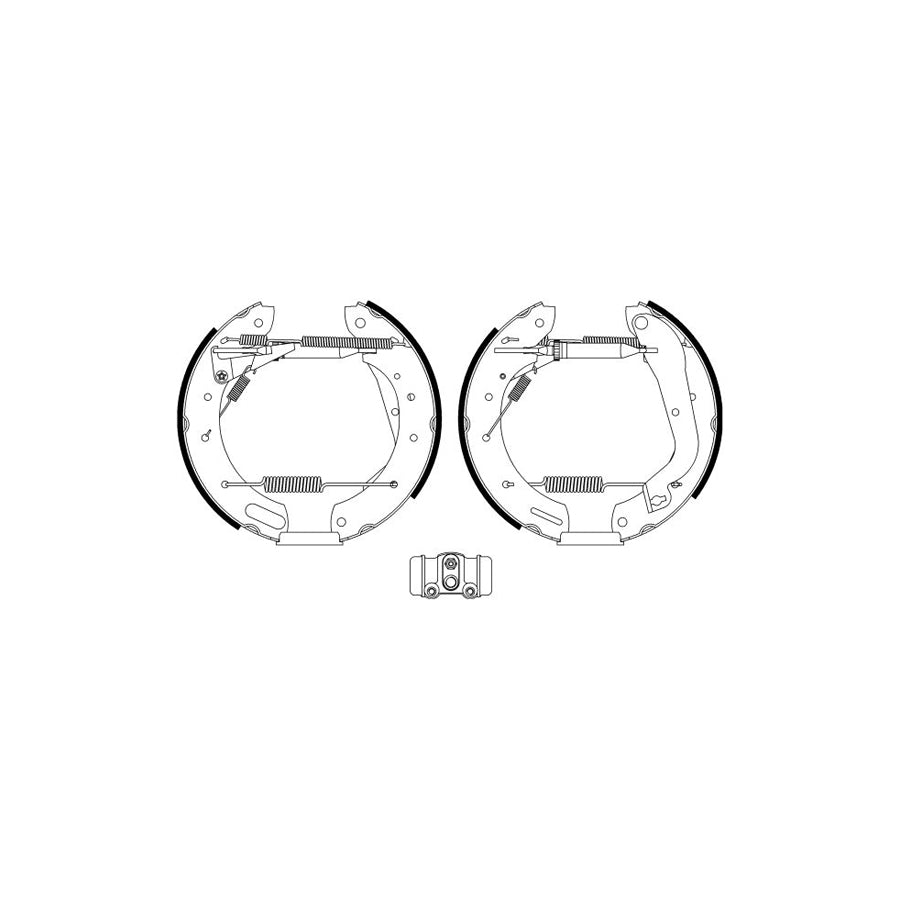 Hella Shoe Kit Pro 8DB 355 022-651 Brake Set, Drum Brakes For Nissan Terrano II Off-Road (R20)