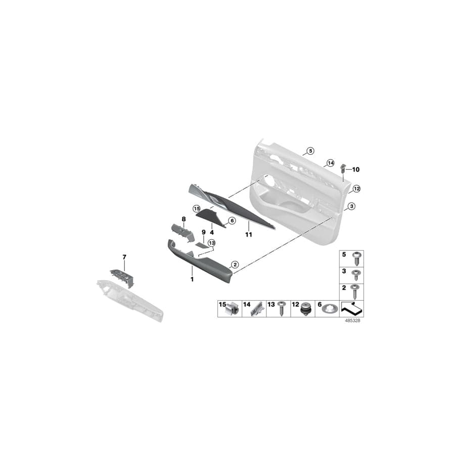 Genuine BMW 51417466309 G32 Trim Cover, Switch Module, Left SCHWARZ (Inc. 620d, 640dX & 640i) | Duco Car Parts UK Car Parts