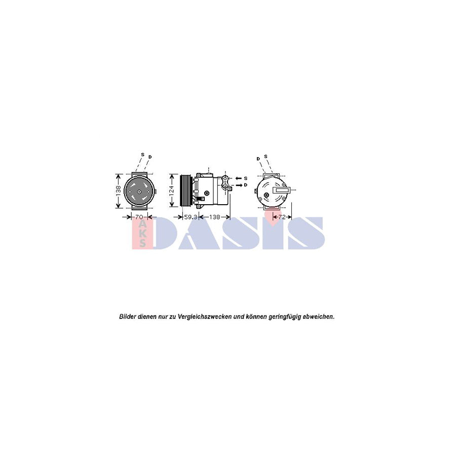 AKS Dasis 851039N Compressor, Air Conditioning For Opel Sintra (Apv) | Duco Car Parts UK