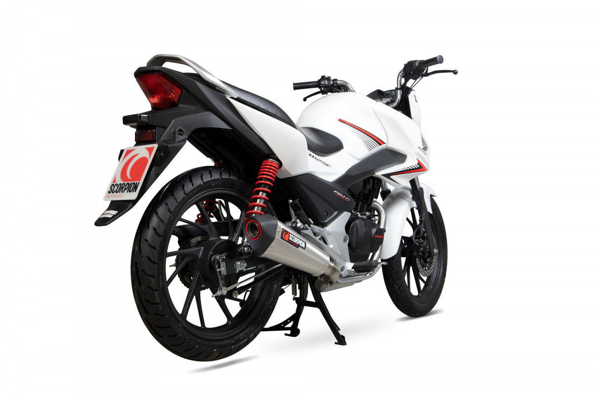 Scorpion RHA182SYSSEO Honda CB125 F Serket Taper Full System - Brushed Stainless Steel Sleeve | Duco Car Parts UK UK