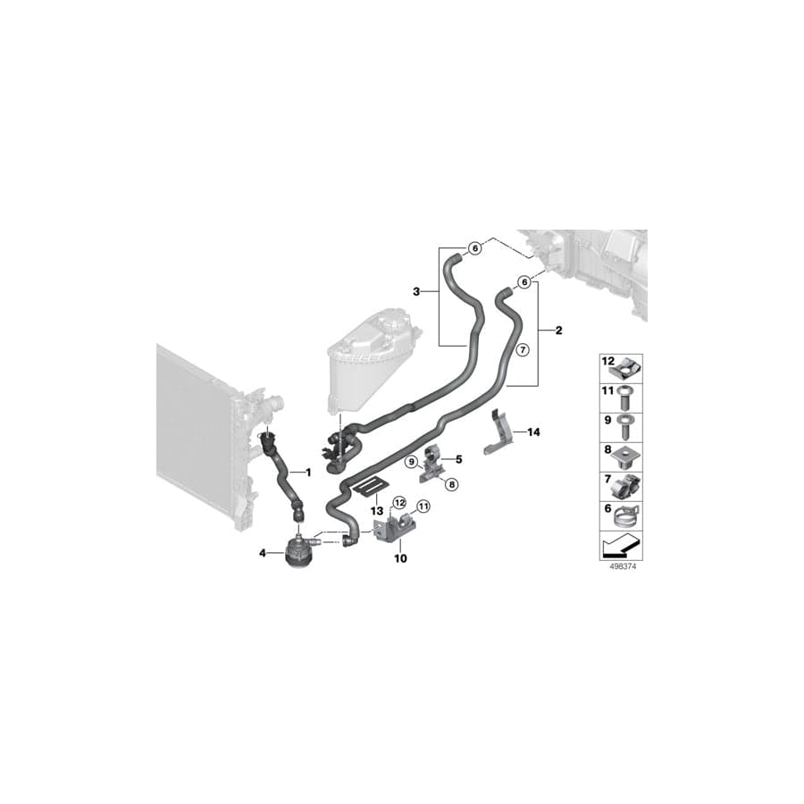 Genuine BMW 64219868359 G15 G16 G12 Coolant Hose, Supply 1 Aux. coolant pump - radiator supply line (Inc. 750iX, M550iX & ALPINA B7) | Duco Car Parts UK Car Parts