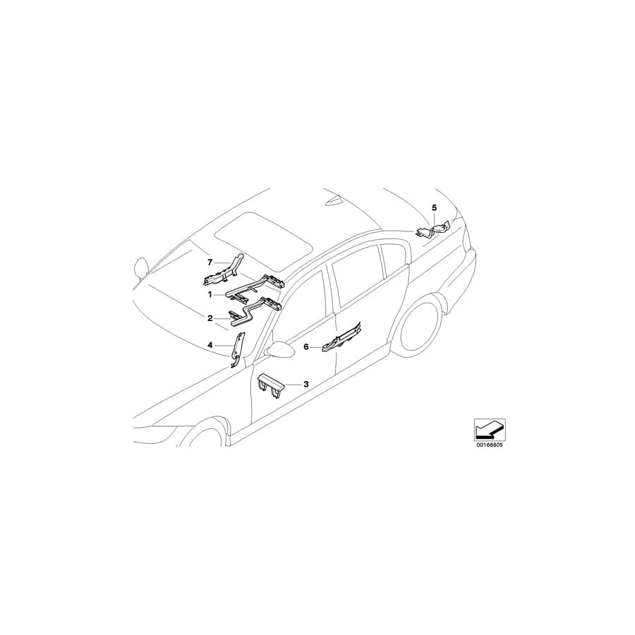 Genuine BMW 61136937111 E90 E91 Wiring Duct A-Pillar, Left (Inc. 330d, 328xi & 316d) | Duco Car Parts UK Car Parts
