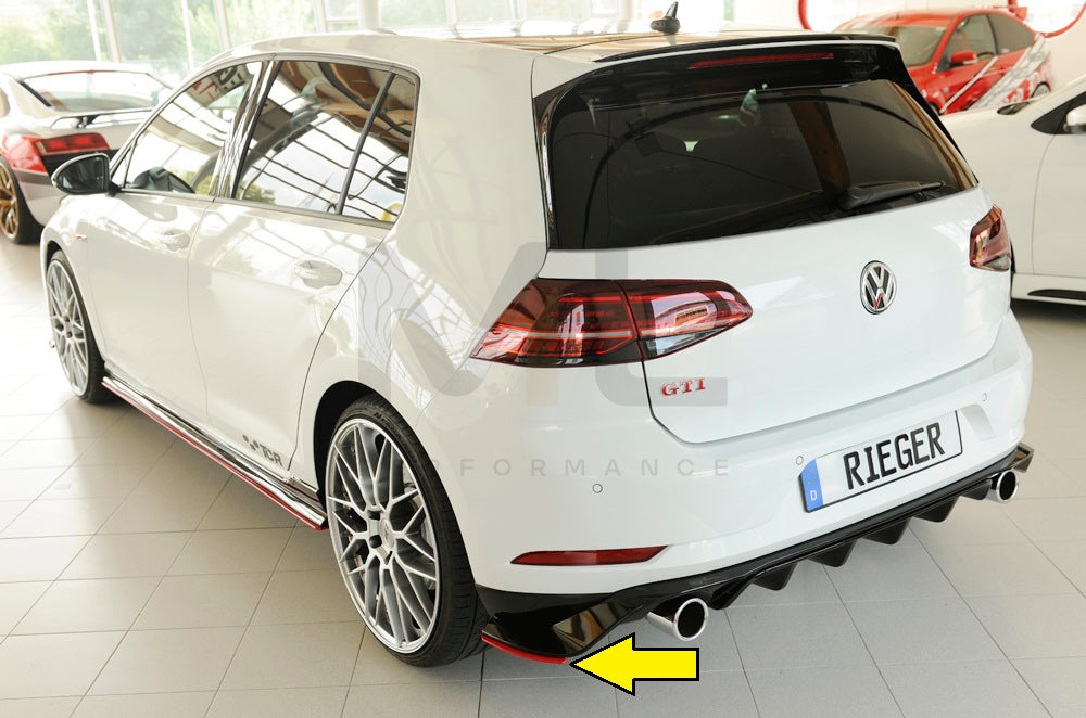 Rieger 00059518 VW Mk7 Golf GTI-TCR Rear Side Splitter 8 | Duco Car Parts UK Car Parts