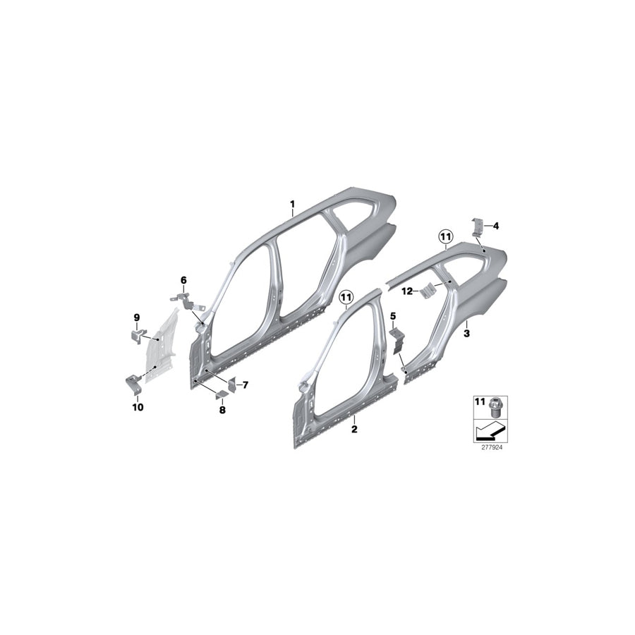 Genuine BMW 41217298197 Reinforcement Plate, D-Pillar, Left (Inc. 318d, 316i & 328iX) | Duco Car Parts UK