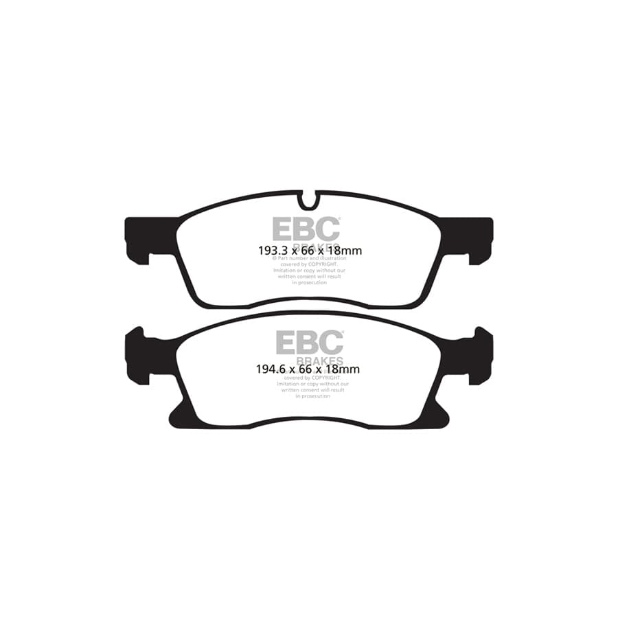 EBC PD03KF1391 Mercedes-Benz X/W166 C292 Yellowstuff Front Brake Pad & Plain Disc Kit - TRW Caliper 2 | Duco Car Parts UK Car Parts