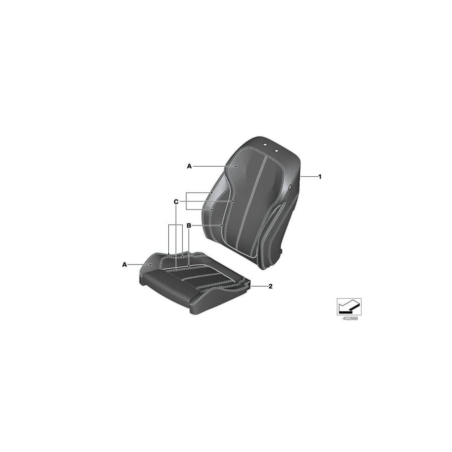 Genuine BMW 52107989253 F15 F16 Sports Seat Cover Leather INDIVIDUAL (Inc. X5 28iX, X6 35iX & X5 25d) | Duco Car Parts UK Car Parts