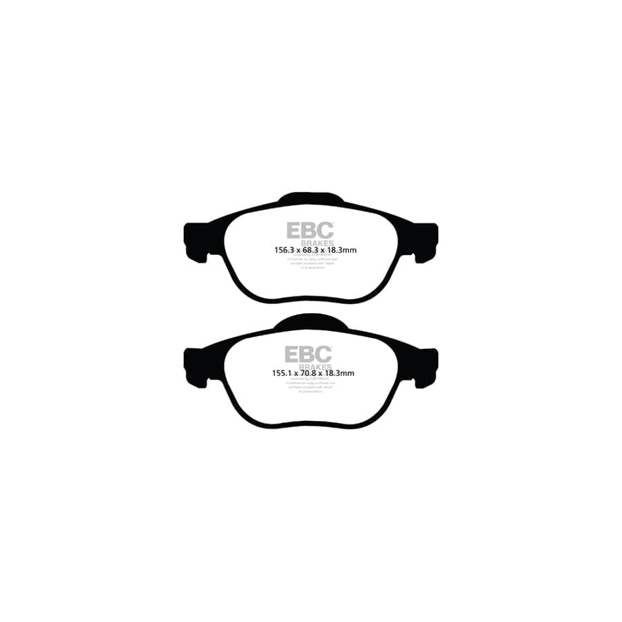 EBC PD11KF369 Renault Grand Scenic Mk2 Greenstuff Front Brake Pad & GD Disc Kit - Girling/TRW Caliper 2 | Duco Car Parts UK Car Parts