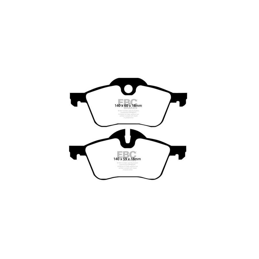 EBC PD13KF480 Mini R52 R53 Yellowstuff Front Brake Pad & GD Disc Kit - ATE Caliper 2 | Duco Car Parts UK Car Parts