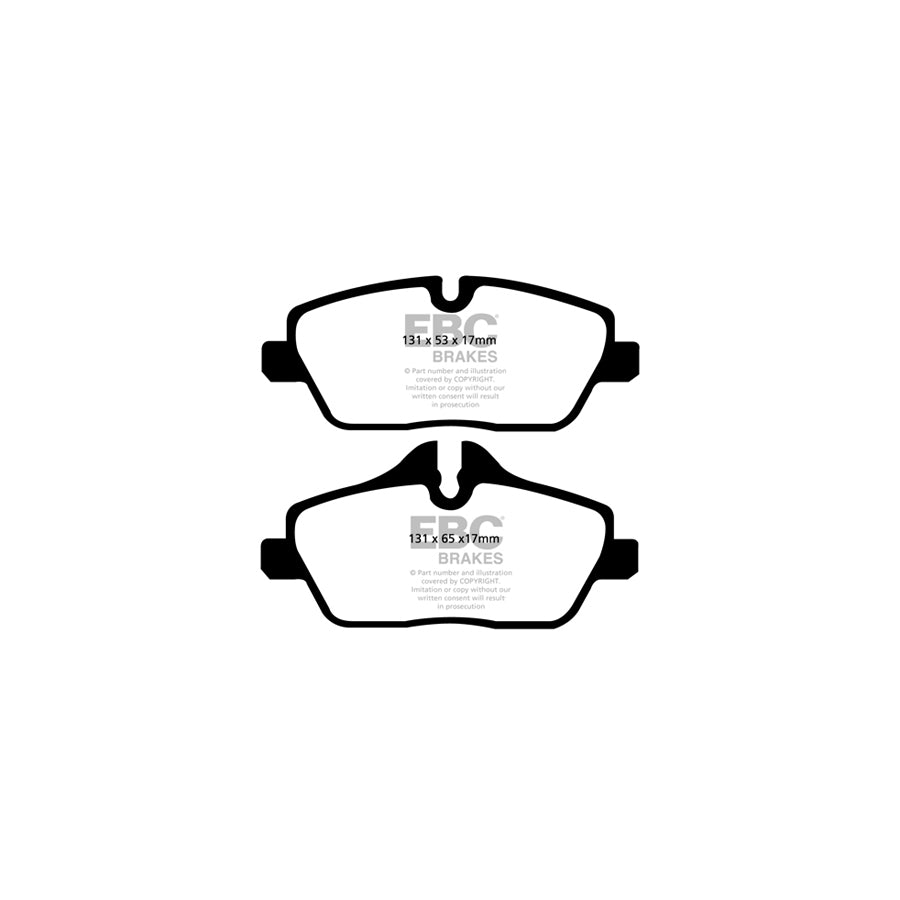 EBC PD13KF479 Mini R55 R58 R59 Yellowstuff Front Brake Pad & GD Disc Kit - TRW Caliper 2 | Duco Car Parts UK Car Parts