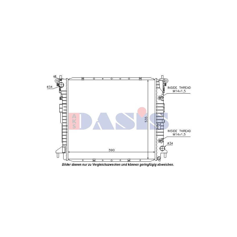 AKS Dasis 510089N Engine Radiator For Ssangyong Rodius I | Duco Car Parts UK